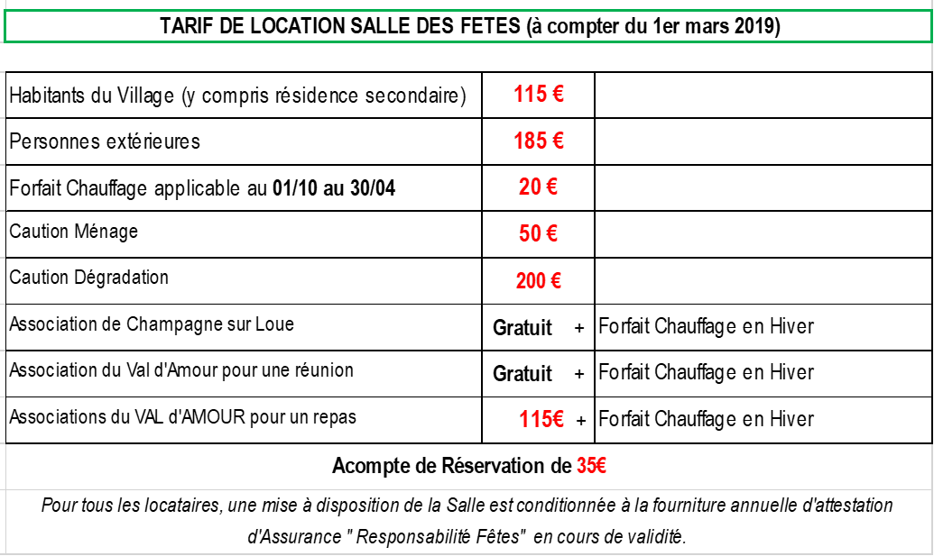 Salle des Fêtes – Municipalité de Champagne-sur-Loue